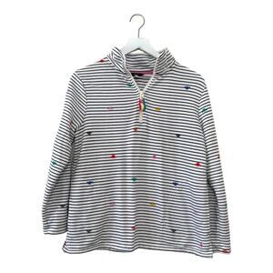 Joules Womens Pip Print Casual Half Zip Sweatshirt Rainbow Bee Stripe Size 8
